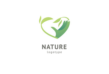 Abstract nature logo icon vector design. Healthy eco food, ecology, spa, diet, yoga, Environment day vector logo. Happy people with leaf logo. Fitness, sport web icon.