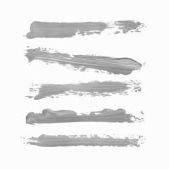 Acrylic art brush painted textured stripes set isolated vector background. Watercolor stroke set.