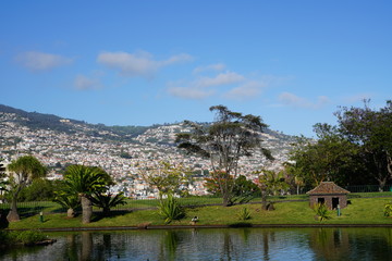 Funchal in Madeira city view in a sunny summer day