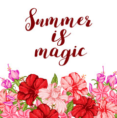 Summer tropical floral background