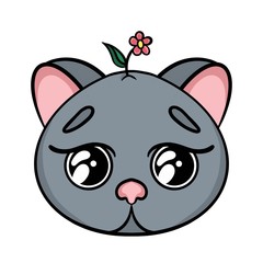 illustration of a cat with a flower