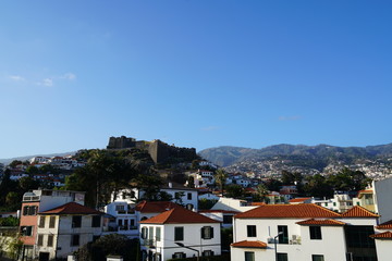 Fototapeta na wymiar Funchal in Madeira city view in a sunny summer day