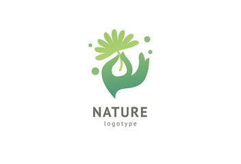 Abstract nature logo icon vector design. Healthy eco food, ecology, spa, diet, yoga, Environment day vector logo. Happy people with leaf logo. Fitness, sport web icon.