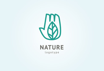 Abstract nature logo icon vector design. Healthy eco food, ecology, spa, diet, yoga, Environment day vector logo. Happy people with leaf logo. Fitness, sport web icon.