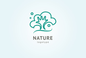 Abstract nature logo icon vector design. Healthy eco food, ecology, spa, diet, yoga, Environment day vector logo. Happy people with leaf logo. Fitness, sport web icon.