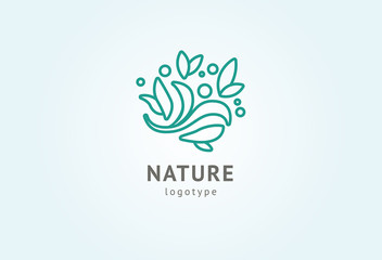 Abstract nature logo icon vector design. Healthy eco food, ecology, spa, business, diet , yoga, Environment day vector logo. Editable Design. Fitness web icon.