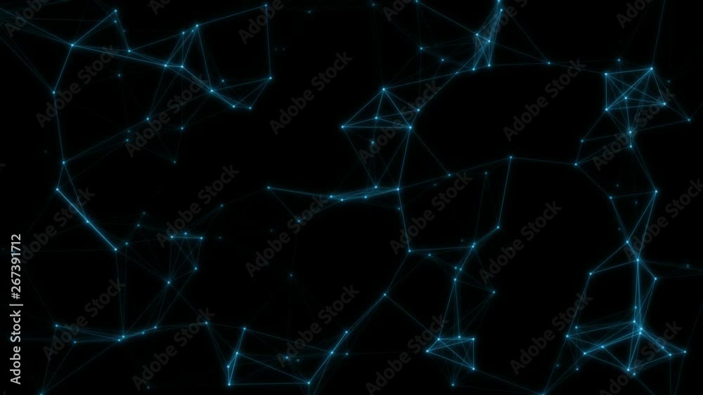 Poster 3d rendering of abstract 4k network connection with connected dots and lines. smooth animation. seam