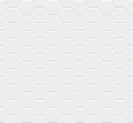 White seamless tiles texture. Hexagonal modern pattern. Vector illustration