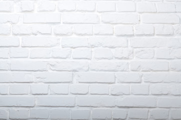 White painted authentic brick wall background