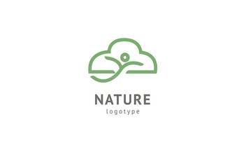 Abstract nature logo icon vector design. Healthy eco food, ecology, spa, diet, yoga, Environment day vector logo. Happy people with leaf logo. Fitness, sport web icon.