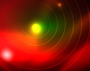 Neon circles abstract background