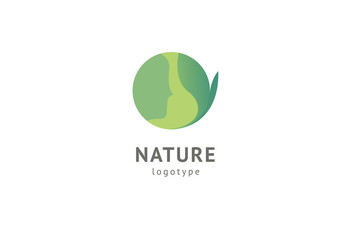 Abstract nature logo icon vector design. Healthy eco food, ecology, spa, diet, yoga, Environment day vector logo. Happy people with leaf logo. Fitness, sport web icon.