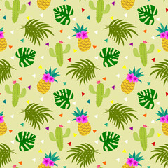 Materiał do szycia Colorful tropical element seamless pattern.
