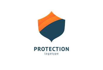 Shield icon. Vector flat style illustration Abstract business security Agency logo template. Logo concept of antivirus, protection, insurance, privacy, guard.