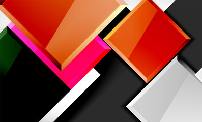 Bright colorful square shape blocks geometrical background