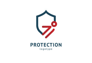 Shield icon. Vector flat style illustration Abstract business security Agency logo template. Logo concept of antivirus, protection, insurance, privacy, guard.