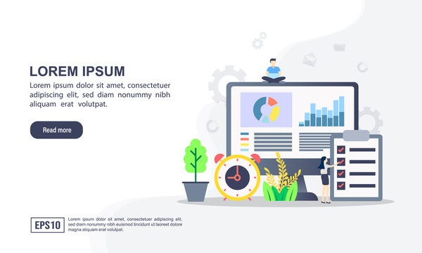 Vector illustration concept of management with character. Modern illustration conceptual for banner, flyer, promotion, marketing material, online advertising, business presentation