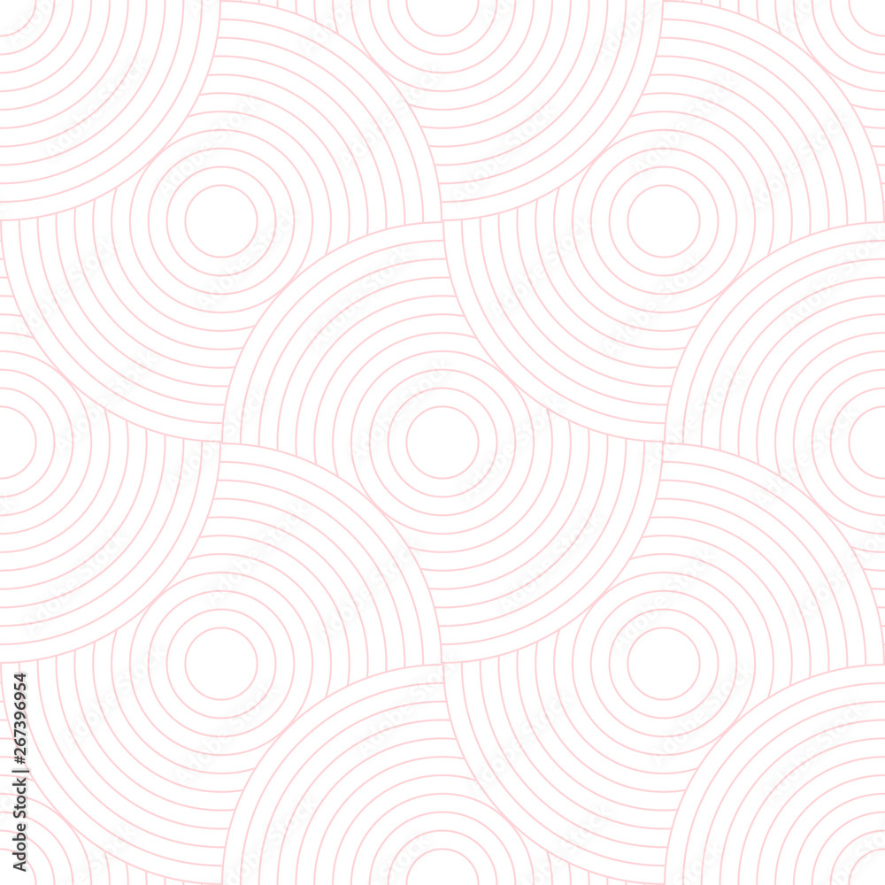 Aufkleber Abstract retro pattern of geometric shapes. Neutral  mosaic backdrop. Geometric wave of circles  background, vector