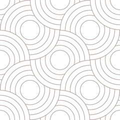 Fototapeta na wymiar Abstract retro pattern of geometric shapes. Neutral mosaic backdrop. Geometric wave of circles background, vector