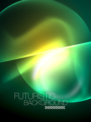 Vector glowing neon circles abstract background