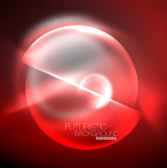 Blurred neon glowing round shapes, abstract circles and lights