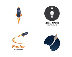 Rocket ilustration logo vector icon