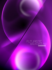 Blurred neon glowing round shapes, abstract circles and lights