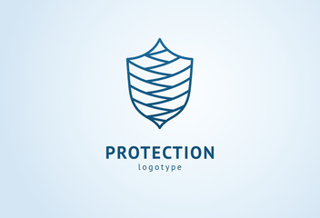 Shield icon. Vector flat style illustration Abstract business security Agency logo template. Logo concept of antivirus, protection, insurance, privacy, guard.