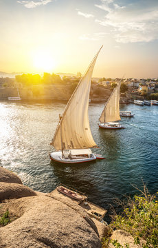 Sailboats in Aswan