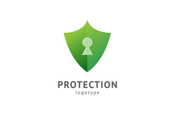 Shield icon. Vector flat style illustration Abstract business security Agency logo template. Logo concept of antivirus, protection, insurance, privacy, guard.