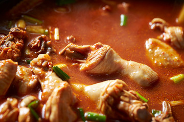 Korean spicy chicken hot pot 