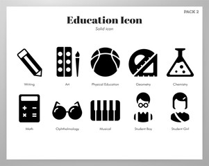 Education icons Solid pack