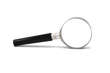 Magnifying glass with isolated on white background.