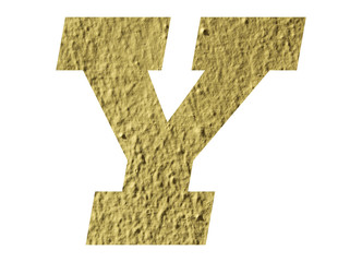 Obraz premium Letter Y alphabet with yellow wall on white background