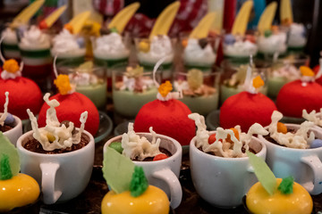 Catering sweets, dessert buffet, various kinds of cakes on event or wedding reception