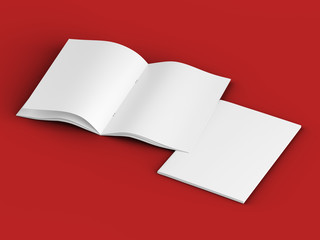 Open magazine in A4 format, vertical position. - 3d illustration