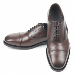 Classic men's brown shoes on white background. leather modern shoes