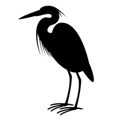   heron, vector illustration,profile side, silhouette