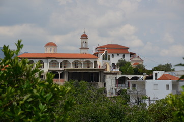 Greece Crete landscape mountains road panorama sea shore sun beach