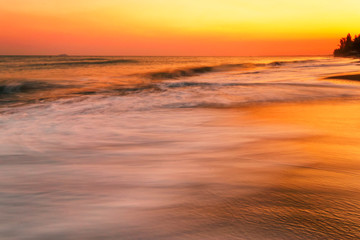 Fototapeta na wymiar Seascape during sunset Beautiful natural seascape sun golden