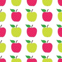 Seamless apples vector pattern