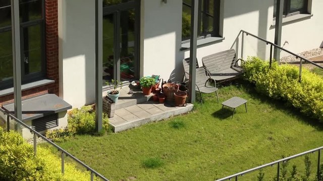 Modern exterior of terrace in loft