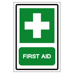 First Aid Symbol Sign, Vector Illustration, Isolated On White Background Label .EPS10
