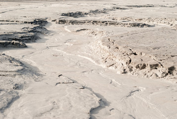 desert landscape with traces of dry beds