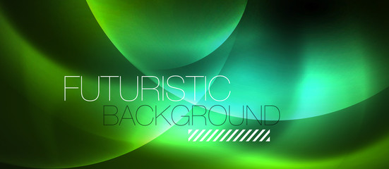 Neon glowing circles vector abstract background