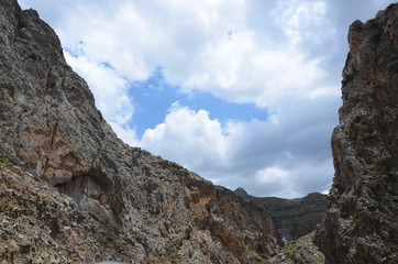 Greece Crete landscape mountains road panorama sea shore sun beach