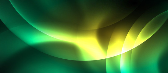 Neon glowing circles vector abstract background