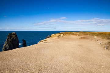 moor heath of Wild coast  on the island of Belle Ile en Mer in the Morbihan in France