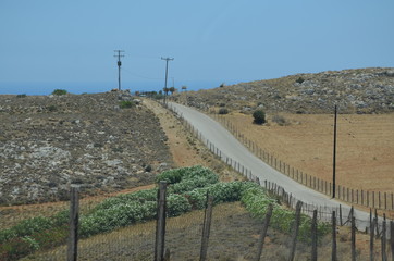 Greece Crete landscape mountains road panorama sea shore sun beach
