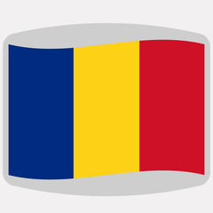 Fototapeta premium flag of Romania, vector illustration, flat